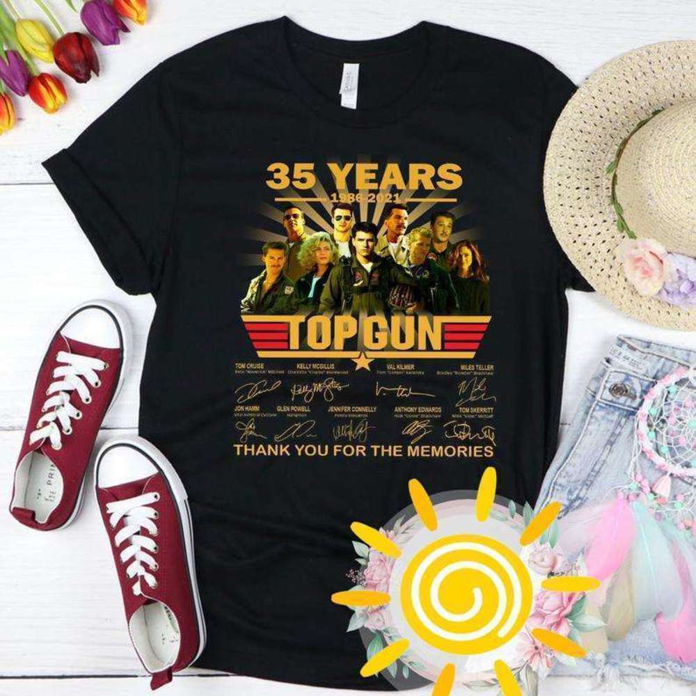 Top Gun Maverick 35 Years Cruise Signature Fan Unisex T-Shirt 2